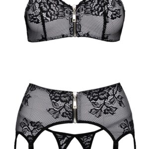 3-teiliges Straps-Set mit feinem Spitzen-Überzug