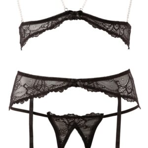 3-teiliges Straps-Set, ouvert, mit Schmuckperlen 