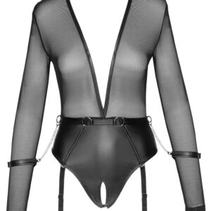 Body, ouvert, mit Strapsen und Handfesseln - alles abnehmbar
