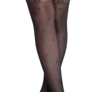 Halterlose Strümpfe im Straps-Look mit 8-cm-Spitzenabschluss