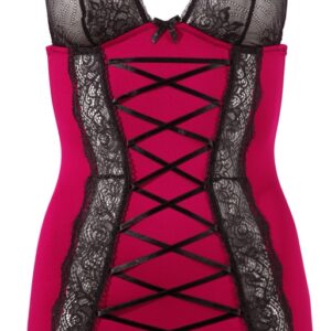 Kleid mit Zierschnürung und Spitze