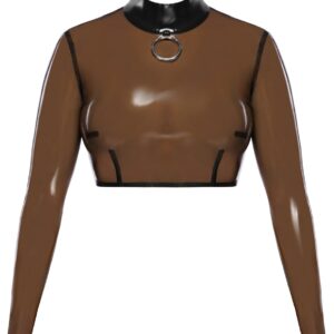 Latex-Shirt mit großem Frontring
