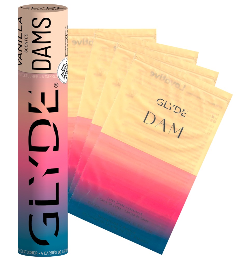 Lecktücher „GLYDE Dams Vanilla“, 4 Stück