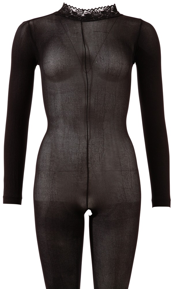 Ouvert-Catsuit aus feinem Strumpfmaterial