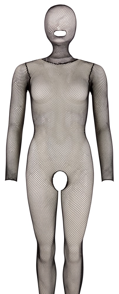 Ouvert-Catsuit mit angenähter Kopfmaske