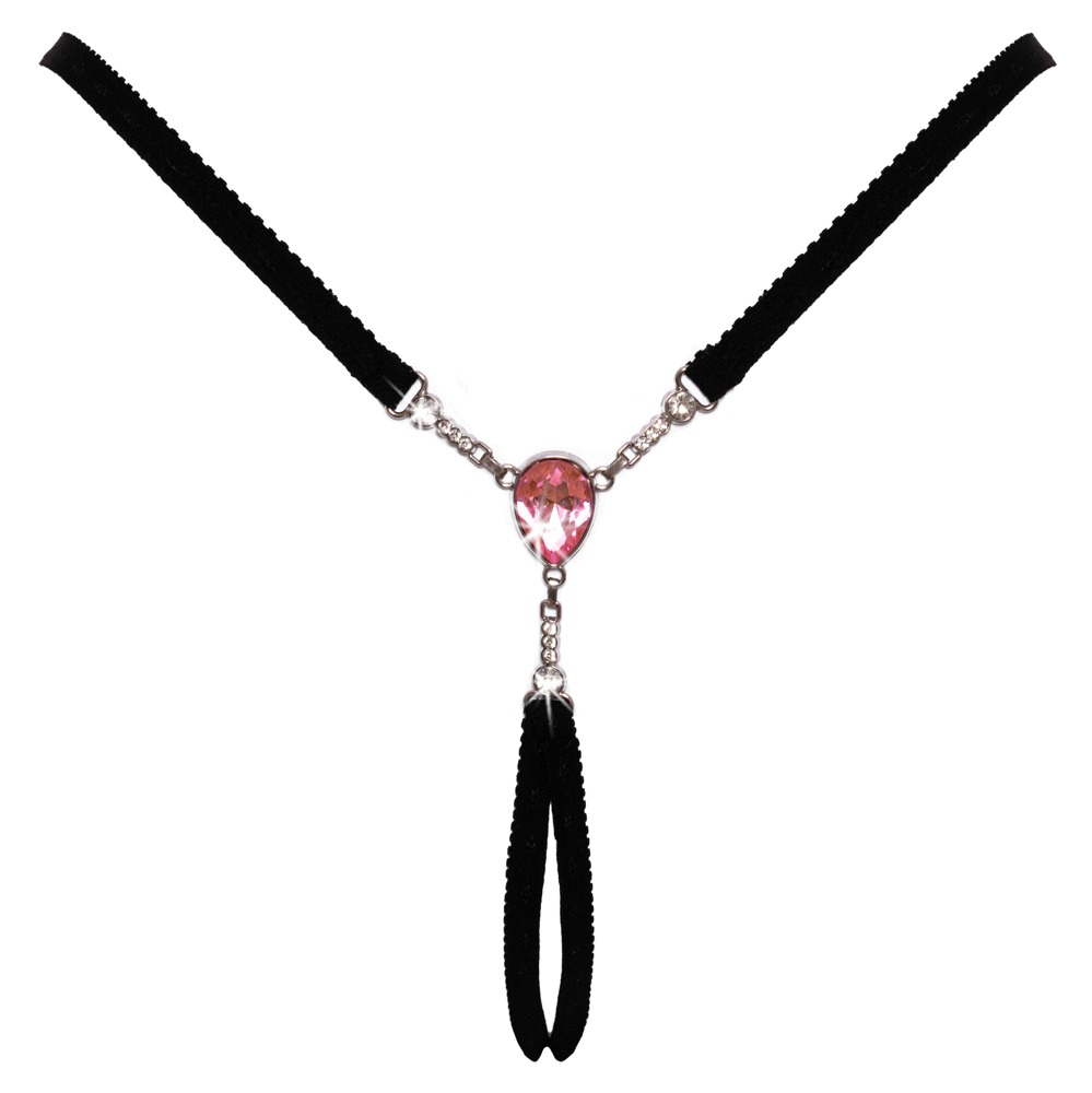 Ouvert-String mit Schmucksteinen