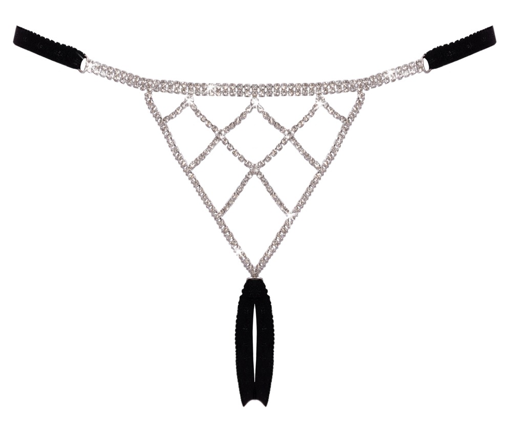Ouvert-String mit Strass