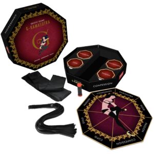 Paarspiel „G-Kamasutra Board Game“ inklusive Augenbinde & Peitsche