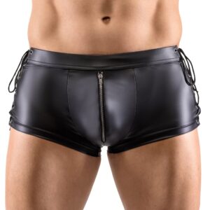 Pants mit Seiten-Schnürungen und unterlegtem Reißverschluss vorne