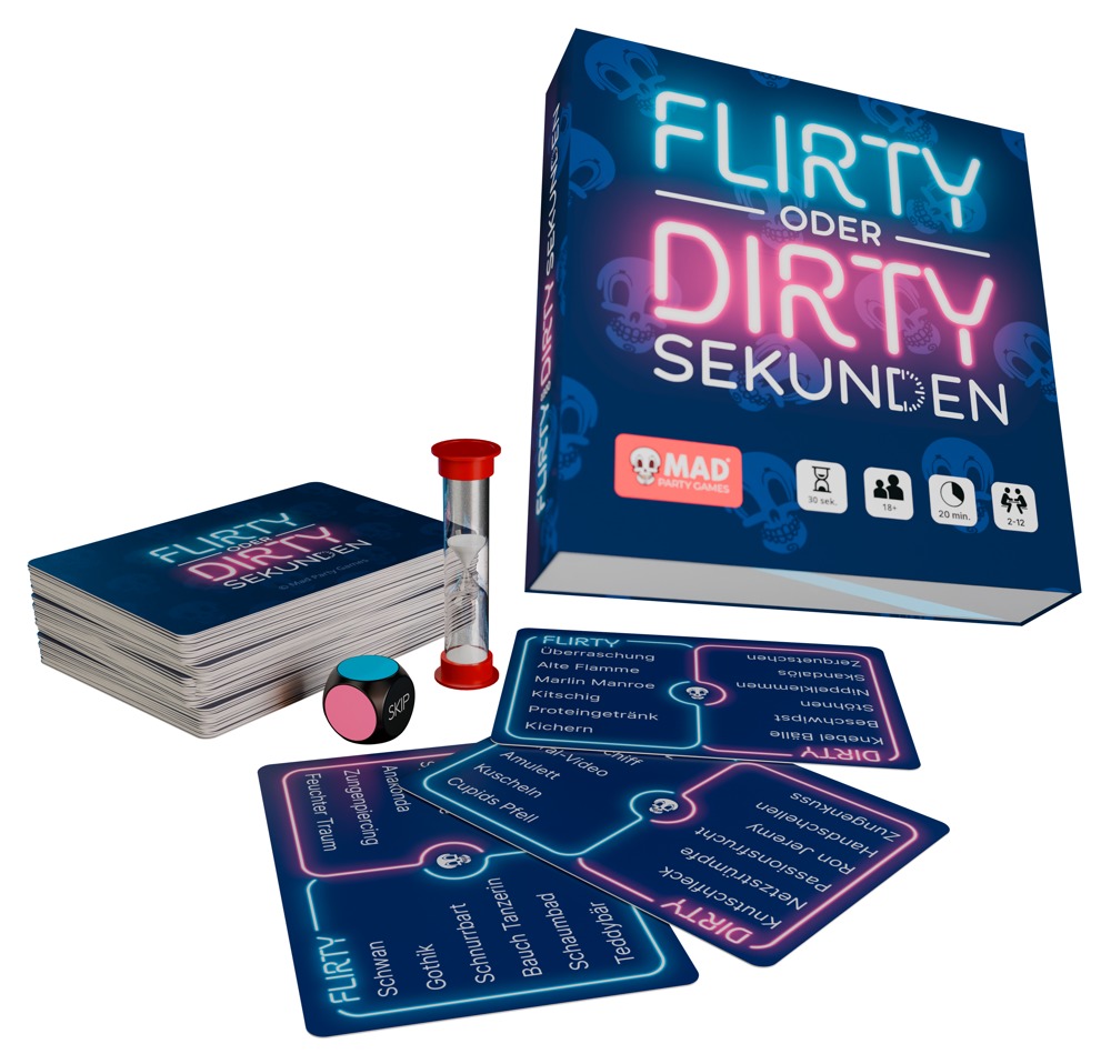 Partyspiel „Flirty or Dirty Seconds“ für 2–12 Spieler:innen