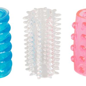 Penismanschetten „Tokio Cockrings“ mit Rillen und Noppen