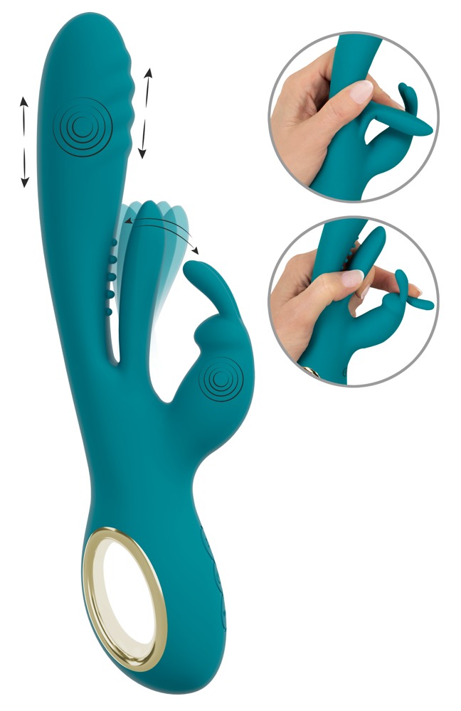 Rabbitvibrator mit Stoßfunktion und G-Punkt-Zunge