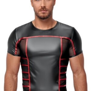 Shirt im 2-farbigen Mattlook mit Netzeinsätzen
