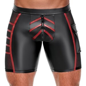 Shorts im 2-farbigen Mattlook mit Netzeinsätzen