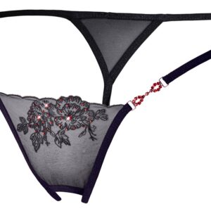String ouvert mit roten Steinchen